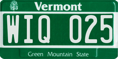 VT license plate WIQ025
