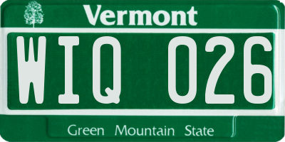 VT license plate WIQ026
