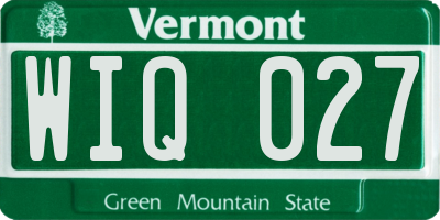 VT license plate WIQ027