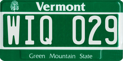 VT license plate WIQ029