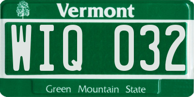 VT license plate WIQ032
