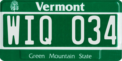VT license plate WIQ034