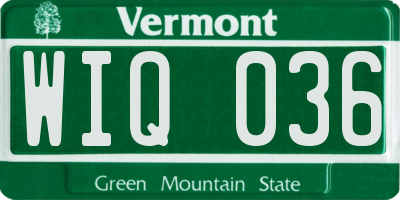 VT license plate WIQ036