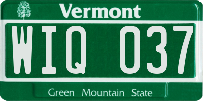 VT license plate WIQ037