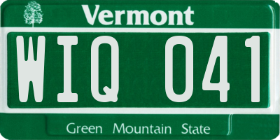 VT license plate WIQ041