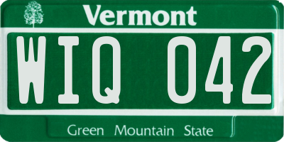VT license plate WIQ042