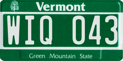VT license plate WIQ043