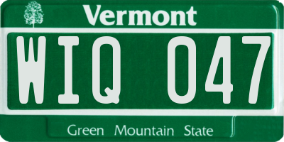 VT license plate WIQ047