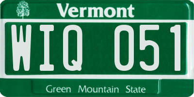 VT license plate WIQ051