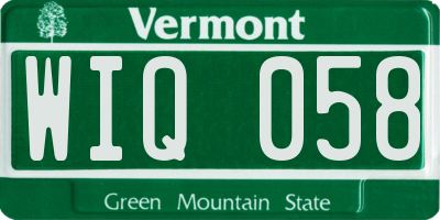 VT license plate WIQ058