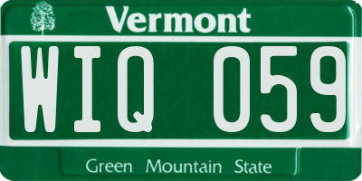 VT license plate WIQ059