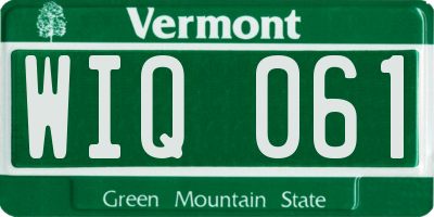 VT license plate WIQ061