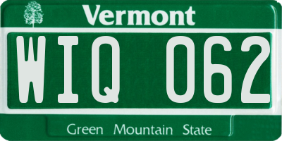 VT license plate WIQ062