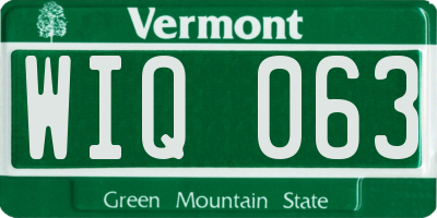 VT license plate WIQ063