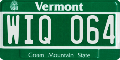 VT license plate WIQ064