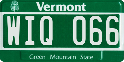 VT license plate WIQ066