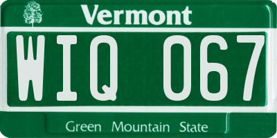 VT license plate WIQ067