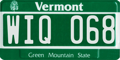 VT license plate WIQ068