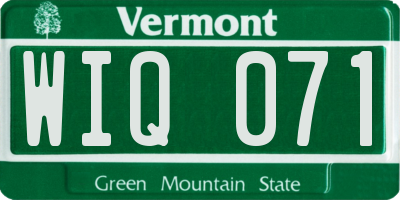 VT license plate WIQ071