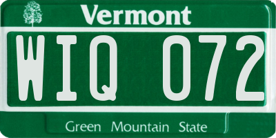 VT license plate WIQ072