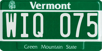VT license plate WIQ075