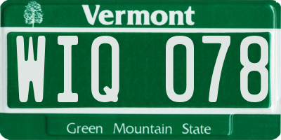 VT license plate WIQ078
