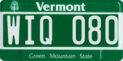 VT license plate WIQ080