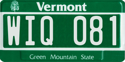 VT license plate WIQ081