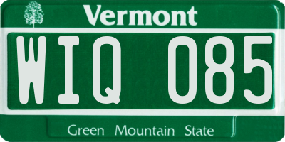 VT license plate WIQ085