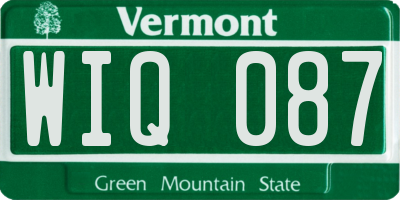 VT license plate WIQ087