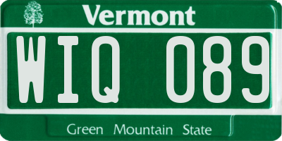 VT license plate WIQ089