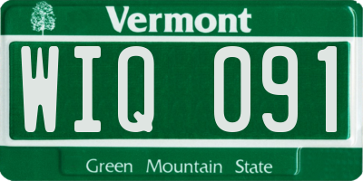 VT license plate WIQ091