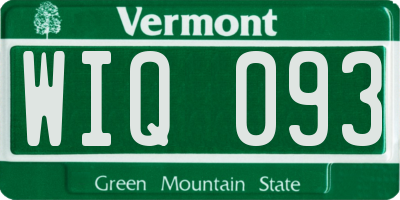 VT license plate WIQ093