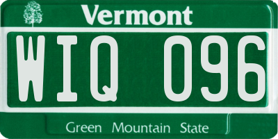 VT license plate WIQ096