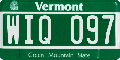 VT license plate WIQ097