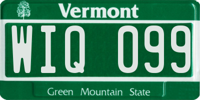 VT license plate WIQ099