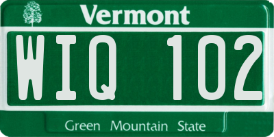 VT license plate WIQ102
