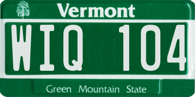 VT license plate WIQ104