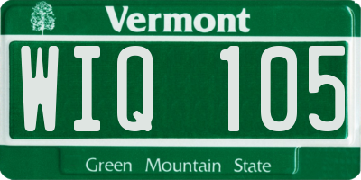 VT license plate WIQ105