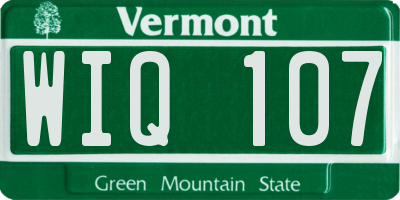 VT license plate WIQ107