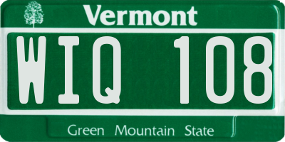 VT license plate WIQ108