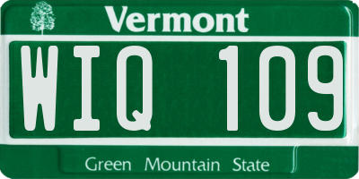 VT license plate WIQ109