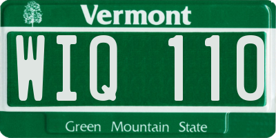 VT license plate WIQ110