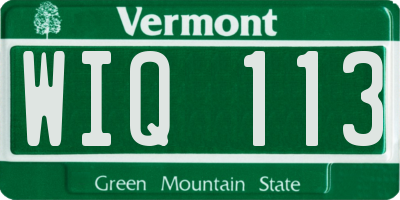 VT license plate WIQ113