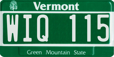 VT license plate WIQ115
