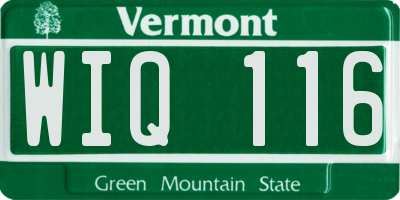 VT license plate WIQ116