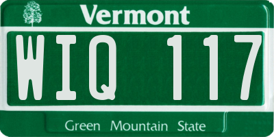 VT license plate WIQ117