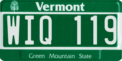 VT license plate WIQ119