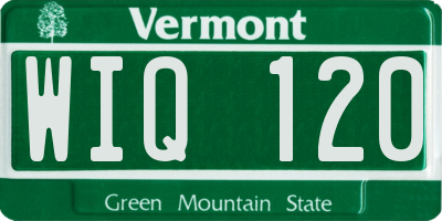 VT license plate WIQ120