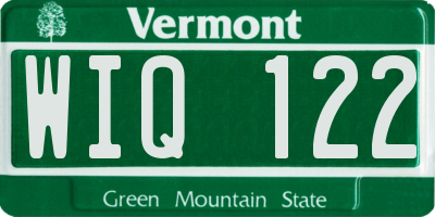 VT license plate WIQ122